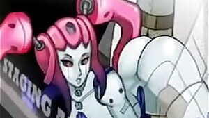 Robot girl with Pink Hair.